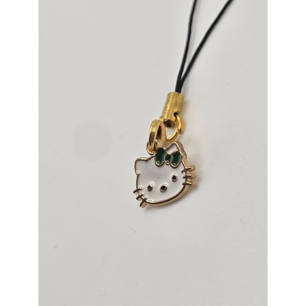 Hello Kitty w/ GREEN Bow Phone Charm! Handmade!